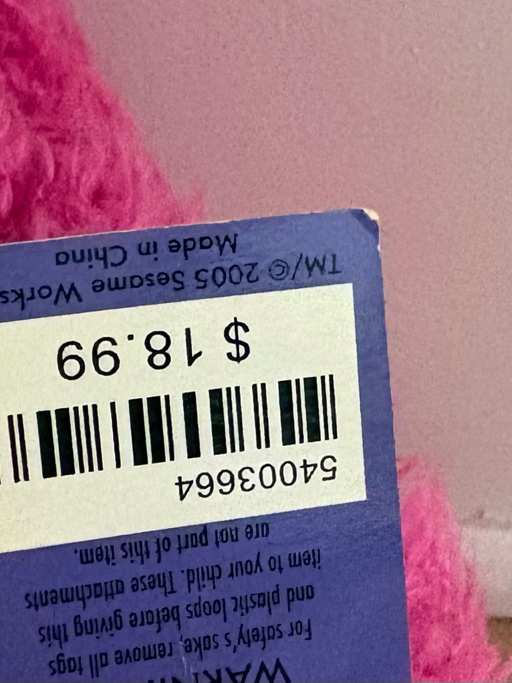 Sesame Place Plush Telly Monster Pink Fuzzy Sesame Place Exclusive Toy ~17” Tall - Picture 3 of 8